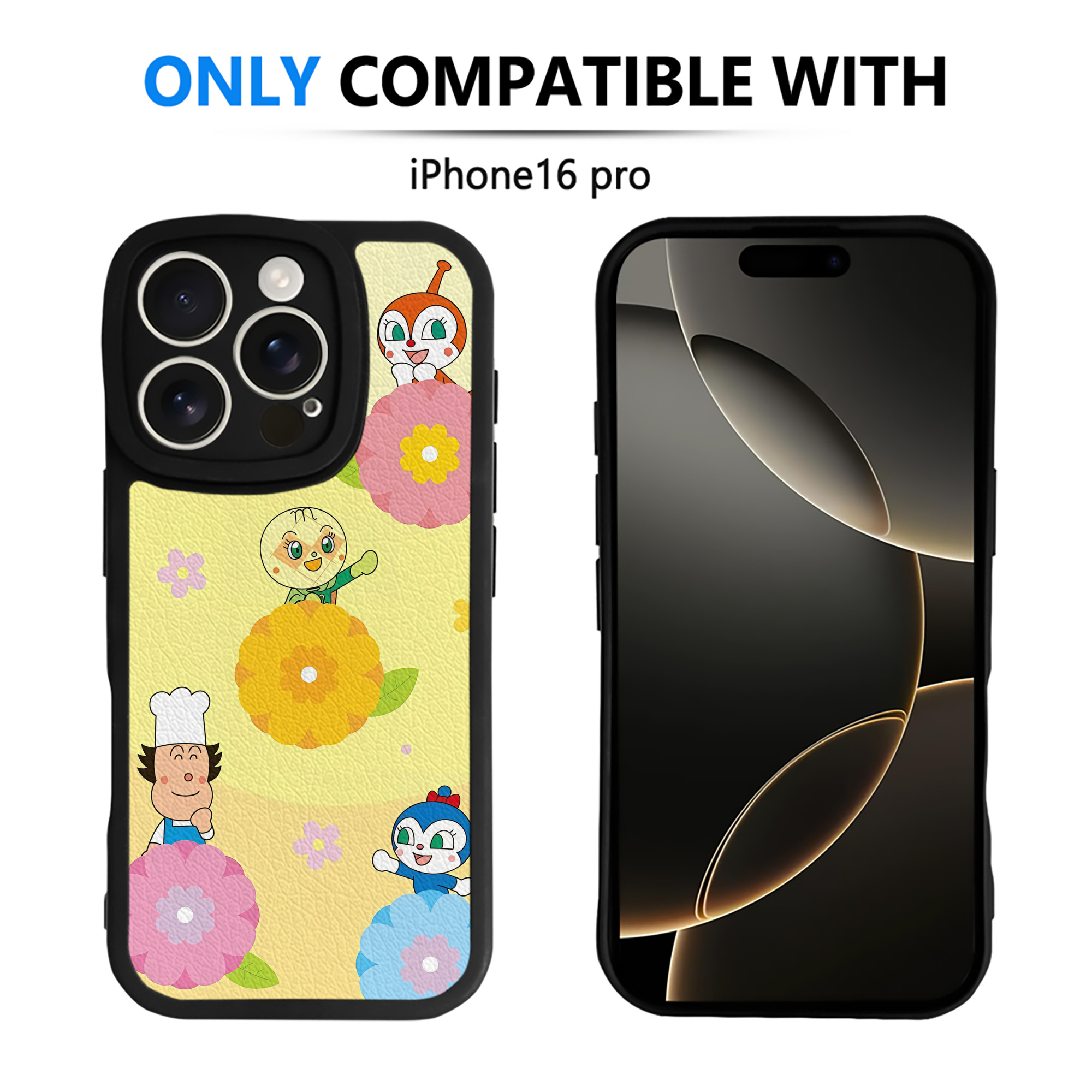（画像用） アンパンマン Anpanman 【iPhone 16シリーズ対応】シリコンスマホケース（レザー調） 材質：シリコン